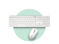 ASLE P8 WHITE KEYBOARD MOUSE COMBO